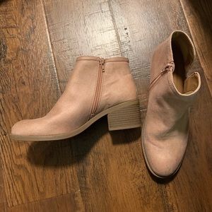 Blush ankle boots never worn before!